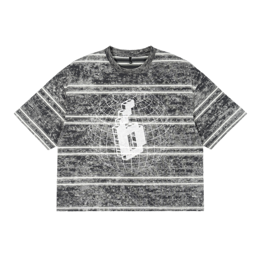 Snow Washed Stripe Boxy T-shirt